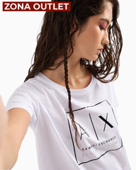 T-Shirt Women White Armani Exchange Camiseta