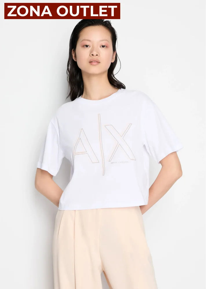 T-Shirt Women White Armani Exchange Camiseta