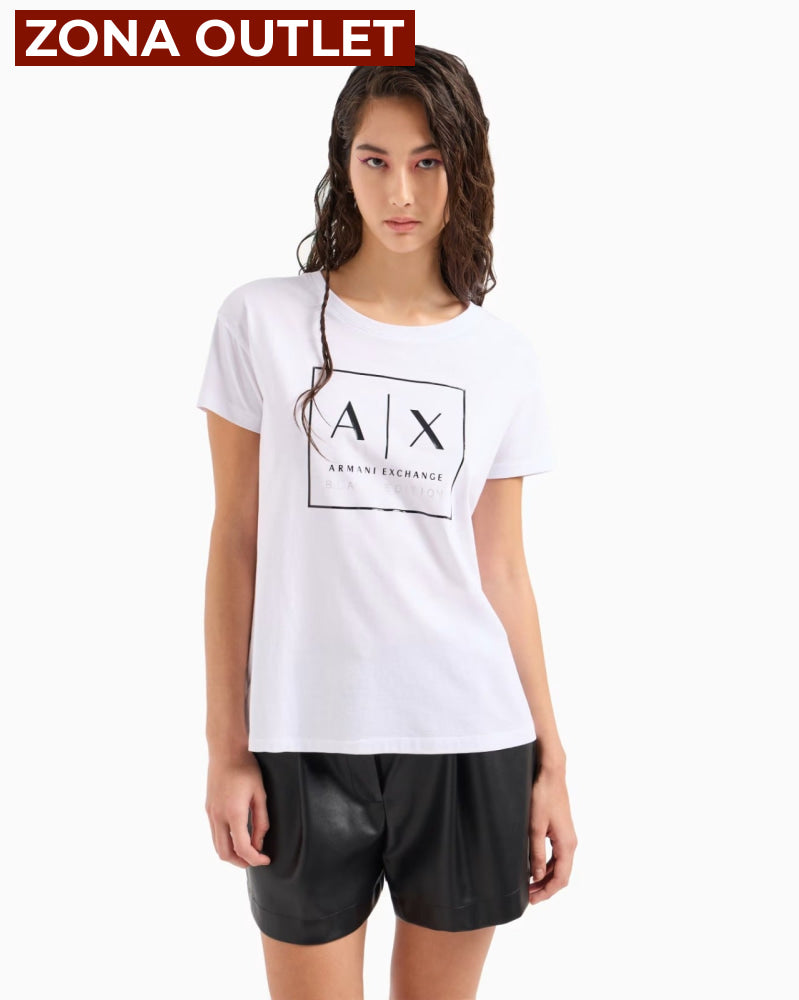 T-Shirt Women White Armani Exchange Camiseta