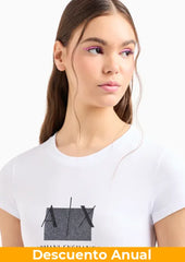 T-Shirt Women White Armani Exchange L Camiseta