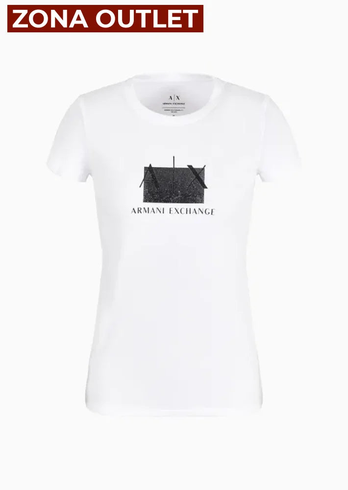 T-Shirt Women White Armani Exchange L Camiseta