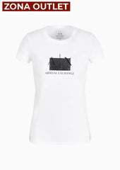 T-Shirt Women White Armani Exchange L Camiseta