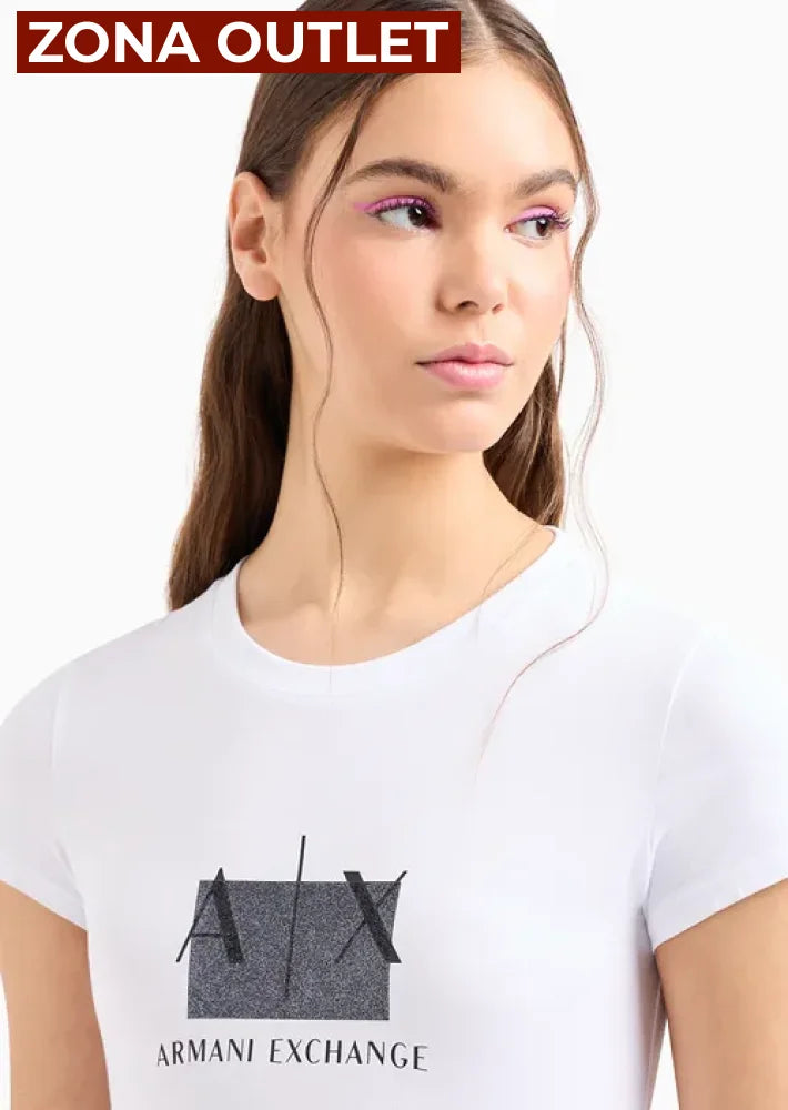 T-Shirt Women White Armani Exchange L Camiseta