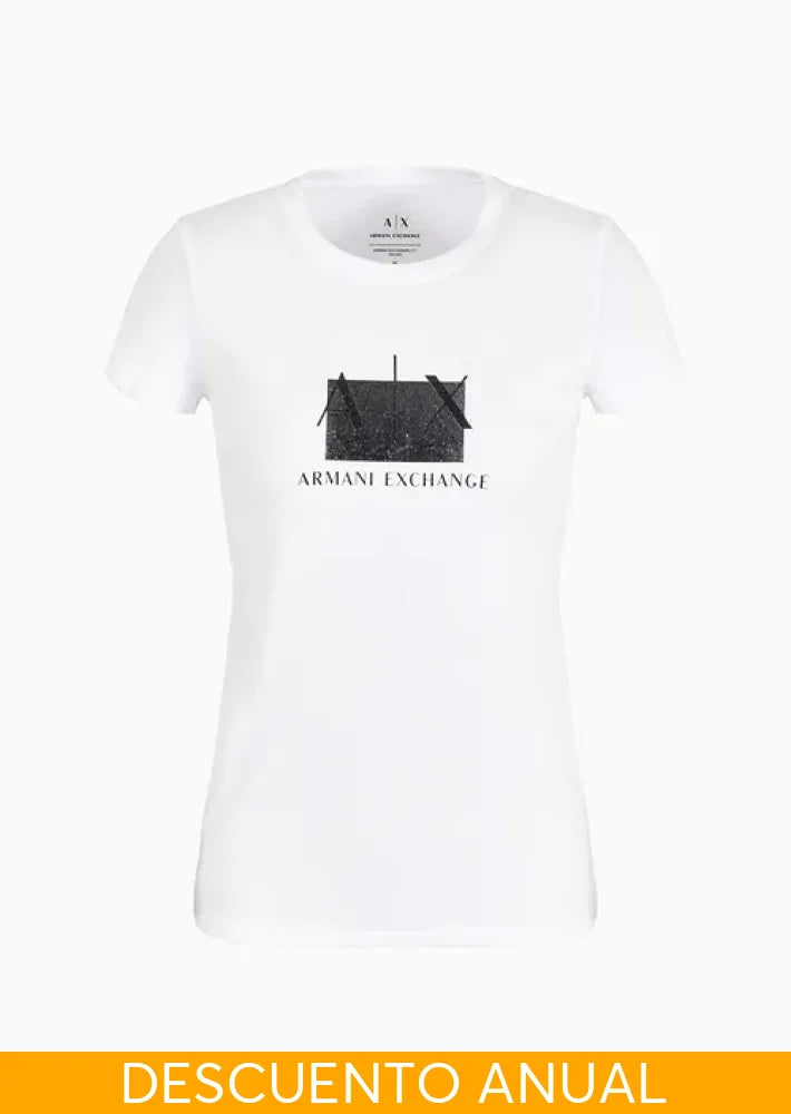 T-Shirt Women White Armani Exchange L Camiseta