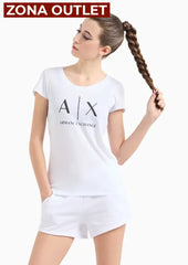 T-Shirt Women White Armani Exchange Camiseta