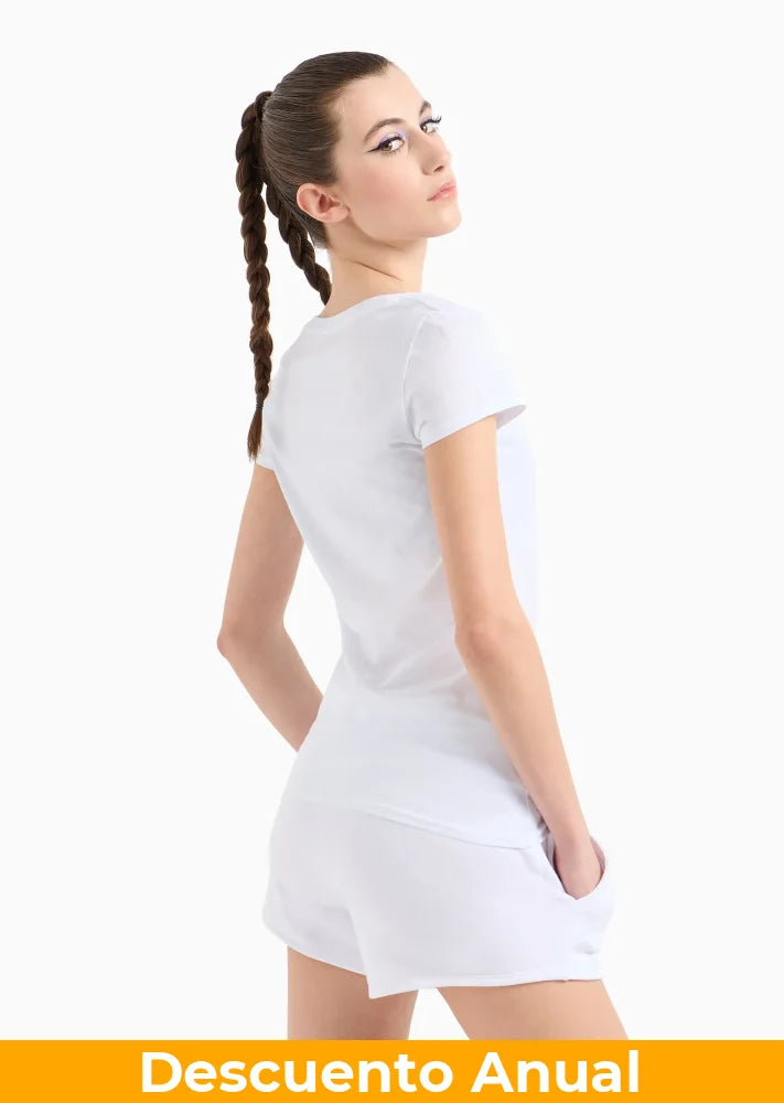T-Shirt Women White Armani Exchange Camiseta