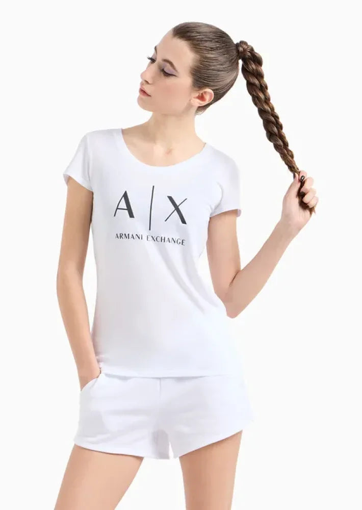 T-Shirt Women White Armani Exchange Camiseta