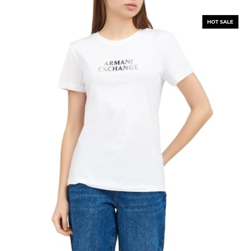 T-Shirt Women White Armani Exchange Camiseta