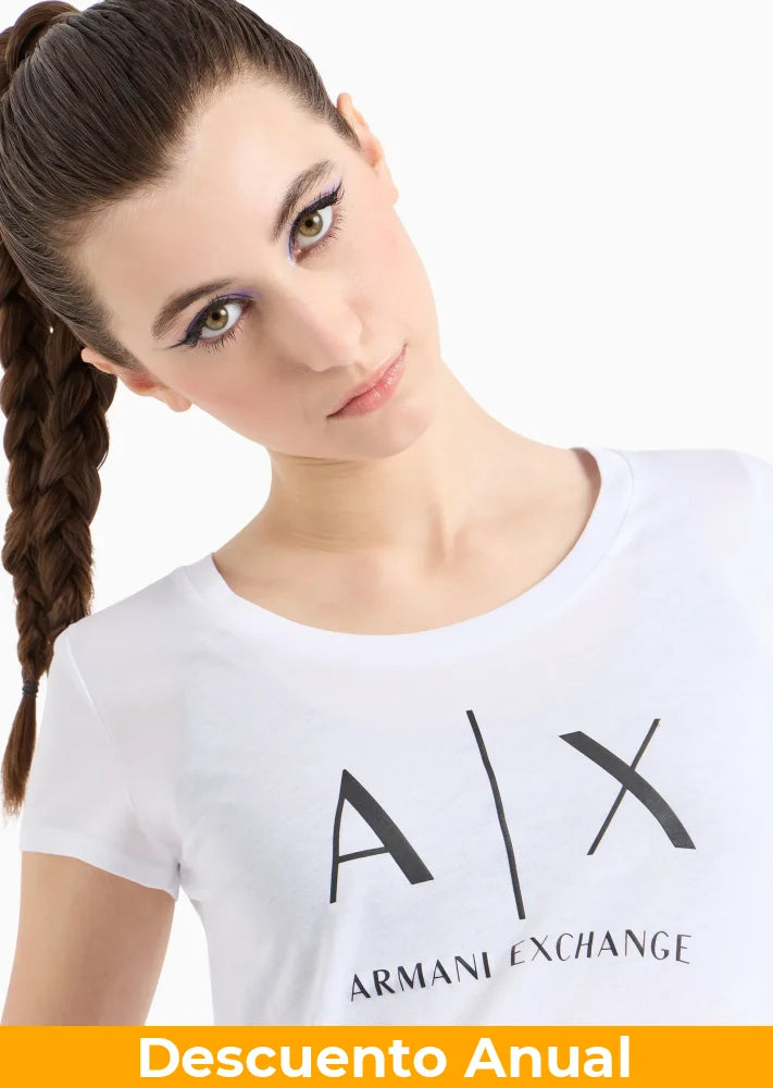 T-Shirt Women White Armani Exchange Camiseta