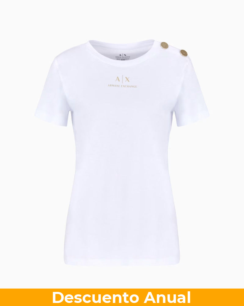 T-Shirt Women White Armani Exchange Camiseta