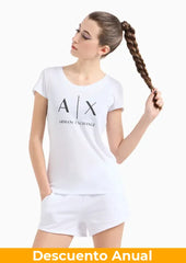 T-Shirt Women White Armani Exchange Camiseta