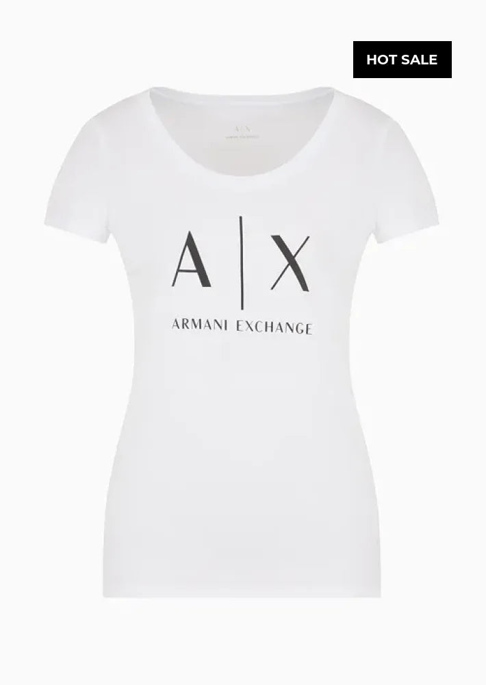 T-Shirt Women White Armani Exchange Camiseta