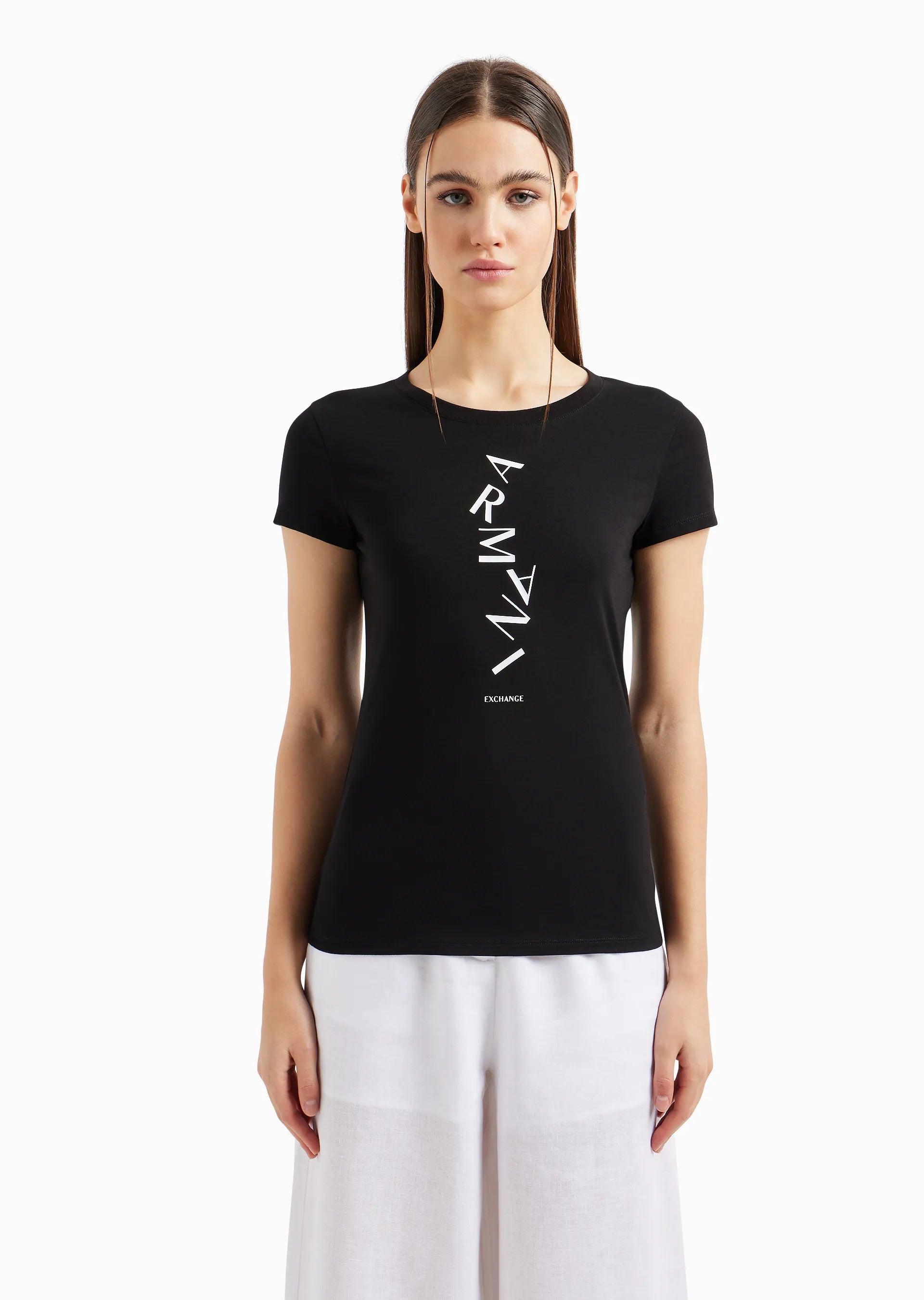 T-Shirt Women Black Armani Exchange Camiseta