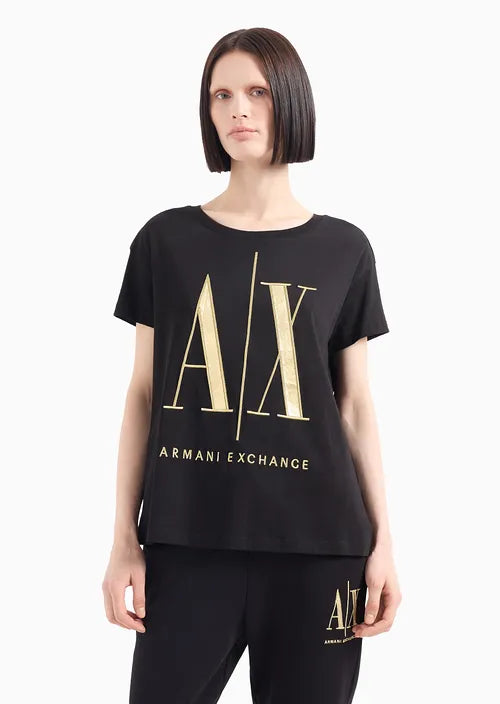 T-Shirt Women Black Armani Exchange Camiseta