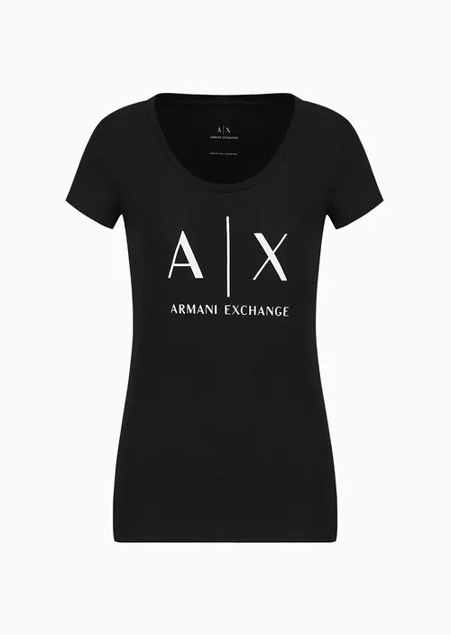 T-Shirt Women Black Armani Exchange Camiseta