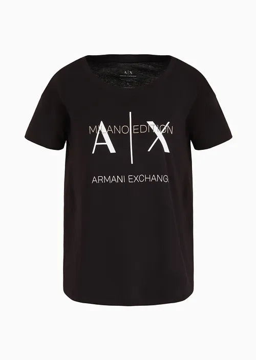 T-Shirt Women Black Armani Exchange Camiseta