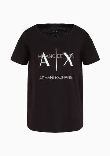 T-Shirt Women Black Armani Exchange Camiseta