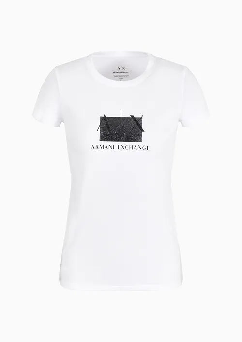 T-Shirt Women White Armani Exchange L Camiseta