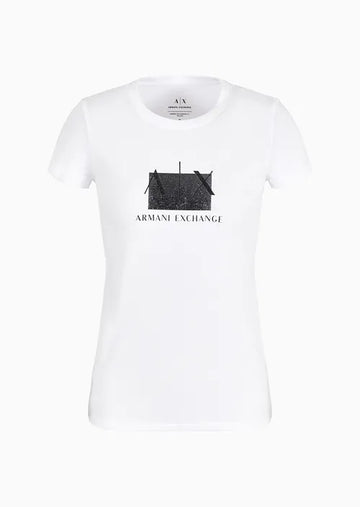 T-Shirt Women White Armani Exchange L Camiseta