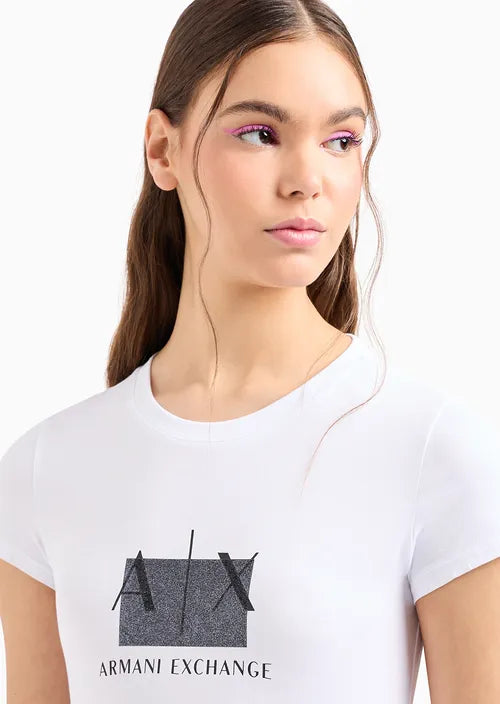 T-Shirt Women White Armani Exchange L Camiseta