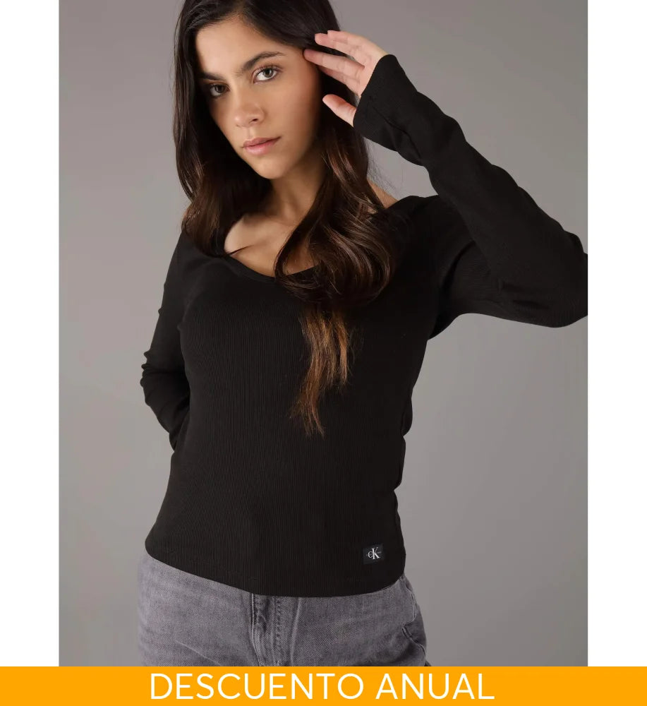 Woven T-Shirt Calvin Klein Women Black Camiseta