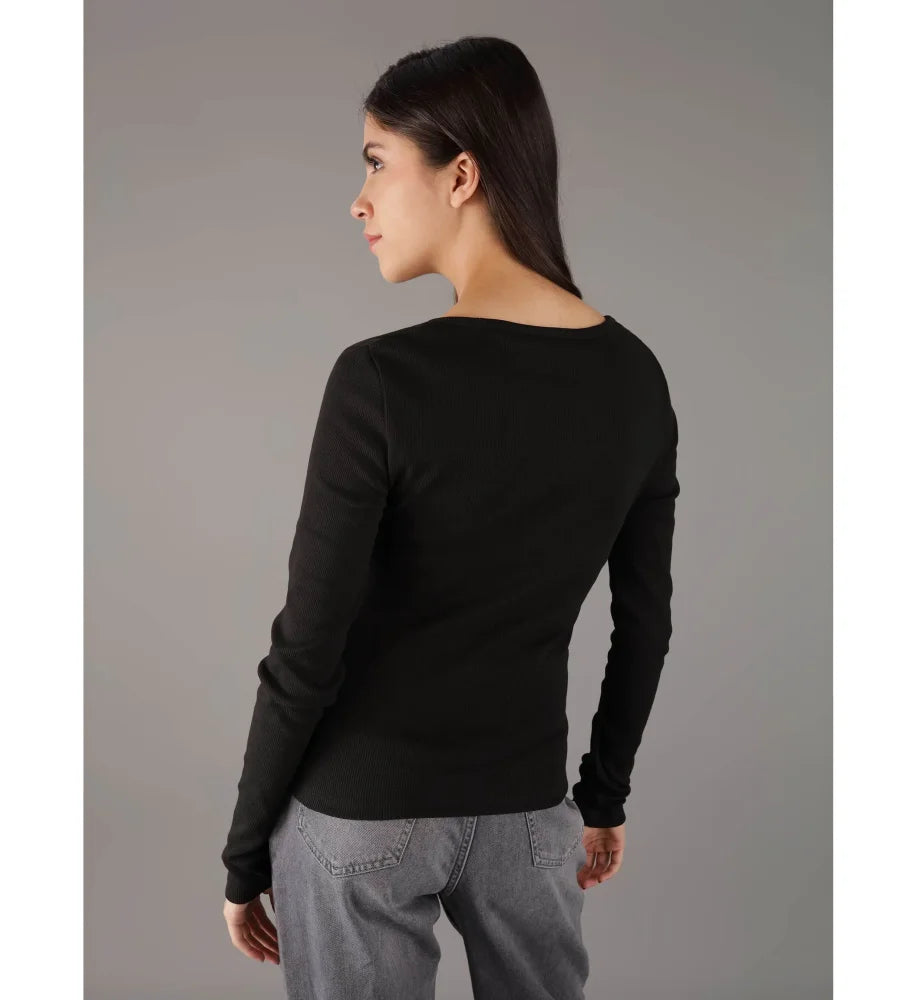 Woven T-Shirt Calvin Klein Women Black Camiseta