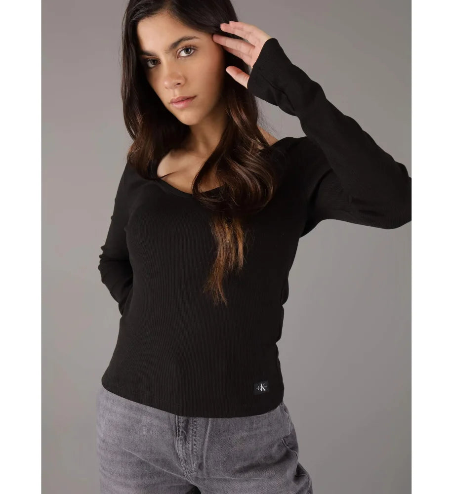 Woven T-Shirt Calvin Klein Women Black Camiseta